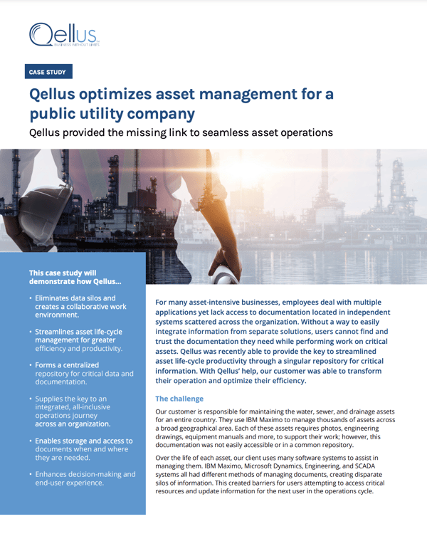 Qellus optimizes asset management for a public utility company